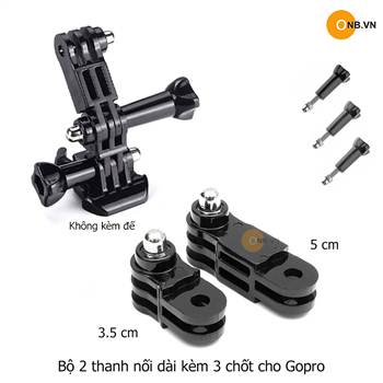 Bộ 2 thanh khớp nối dài và 3 chốt cho Gopro