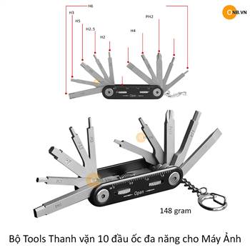 Bộ Tools Thanh vặn 10 đầu ốc đa năng cho Máy Ảnh