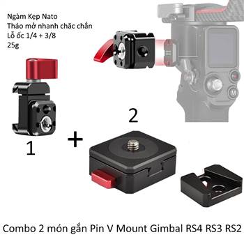 Combo 2 món gắn Pin V Mount lên Gimbal RS4 RS3 RS2 RSC2 RS3 Mini