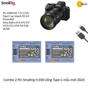 Combo 2 Pin Smallrig Fz100 cổng Type C mới 2024