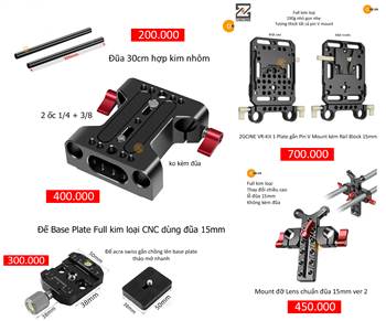 Combo 4 món base plate đế đũa plate Pin Vmount đỡ len