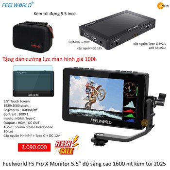 Feelworld F5 Pro X Monitor 5.5 Ince 1600 Nit kèm túi 2025