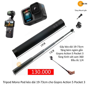 Tripod Mono Pod kéo dài 19-73cm cho Gopro Action 5 Pocket 3