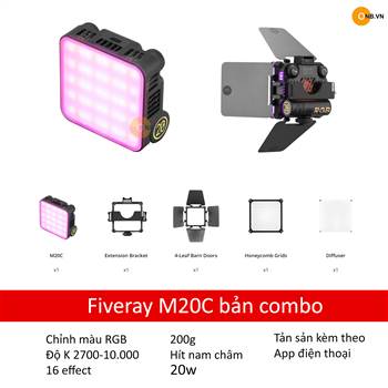 Fiveray M20c bản Combo RGB 20w pin 40 phút