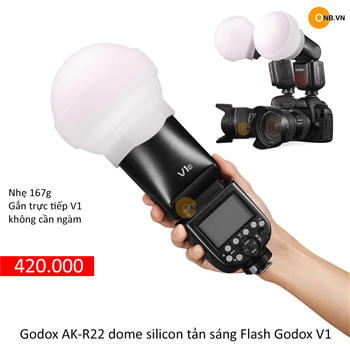 Godox AK-R22 Diffuser Dome tròn tản sáng Flash Godox V1 new 2022