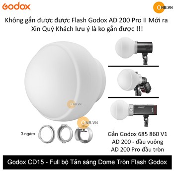 Godox CD15 - Tản Dome tròn Silicon Flash Godox kèm ngàm