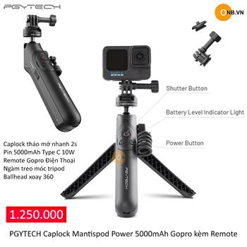 PGYTECH Caplock Mantispod Power 5000mAh Gopro kèm Remote