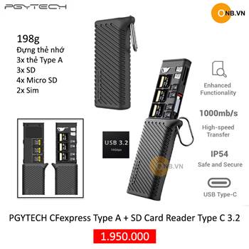 PGYTECH CFexpress Type A và SD Card Reader Type C 3.2