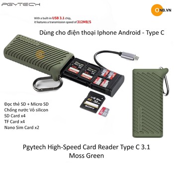 PGYTECH High-Speed Reader Card Type C - Moss Green