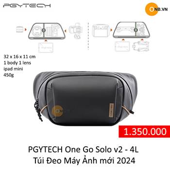 PGYTECH One Go Solo v2 - 4L Túi Đeo Máy Ảnh mới 2024