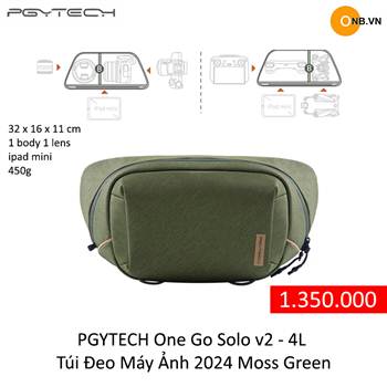 PGYTECH One Go Solo v2 - 4L Túi Đeo Máy Ảnh mới 2024 Moss Green