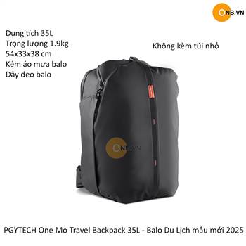 PGYTECH One Mo Travel Backpack 35L - Balo Du Lịch mẫu mới 2025