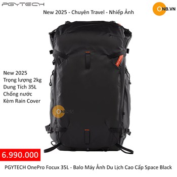 PGYTECH OnePro Focux 35L - Balo Máy Ảnh Du Lịch Cao Cấp Space Black