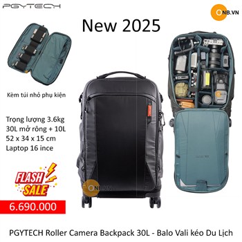 PGYTECH Roller Camera Backpack 30L - Balo Vali kéo Du Lịch