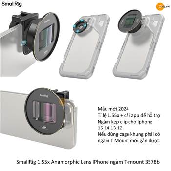 SmallRig 1.55x Anamorphic Lens IPhone ngàm T-mount 3578b