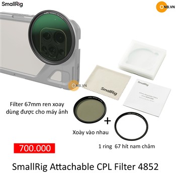 SmallRig CPL Filter 67mm cho máy ảnh kèm adapter nam châm 4852