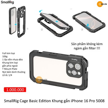 SmallRig Cage Basic Edition Khung gắn iPhone 16 Pro 5008