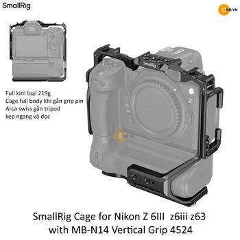 SmallRig Cage for Nikon Z 6III z6iii z63 with MB-N14 Vertical Grip 4524