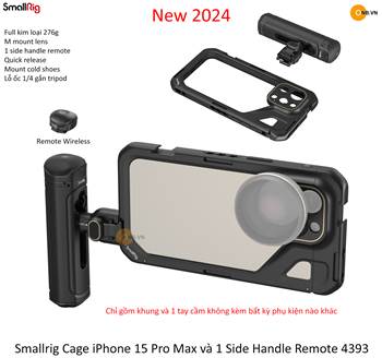 SmallRig Cage iPhone 15 Pro Max with 1 Side Handle Remote 4393