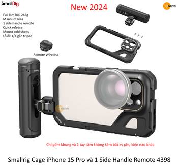 SmallRig Cage iPhone 15 Pro with 1 Side Handle Remote 4398