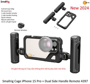SmallRig Cage iPhone 15 Pro with Dual Handle Remote 4397