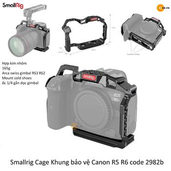 Smallrig Cage Khung bảo vệ Canon R5 R6 2982b