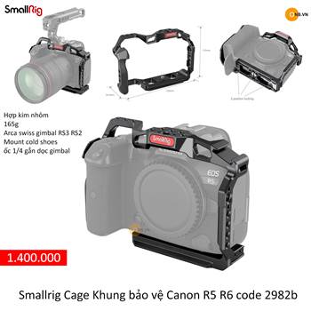 Smallrig Cage Khung bảo vệ Canon R5 R6 code 2982b