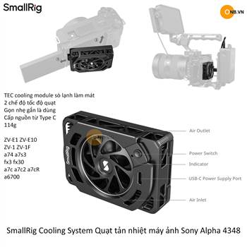 SmallRig Cooling System Quạt tản nhiệt máy ảnh Sony Alpha 4348.jpg