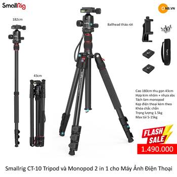 Smallrig CT-10 Tripod Monopod Máy Ảnh và Điện Thoại 3935