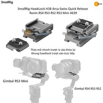 SmallRig HawkLock H38 Arca-Swiss Quick Release Plate Ronin RS4 RS3 RS2 RS3 Mini 4639