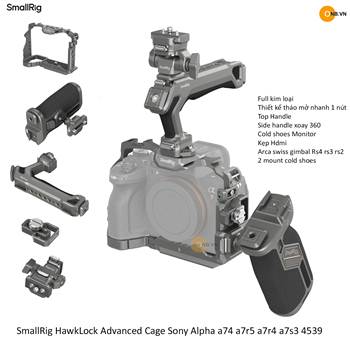 SmallRig HawkLock Quick Release Advanced Cage Sony Alpha a74 a7r5 a7r4 a7s3 4539