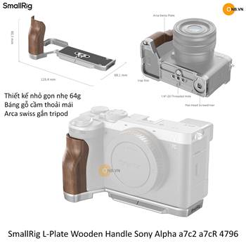 SmallRig L-Plate Wooden Handle Sony Alpha a7c2 a7cR 4796