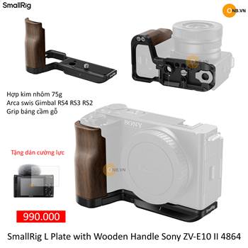 SmallRig L Plate with Wooden Handle Sony ZV-E10 II 4864