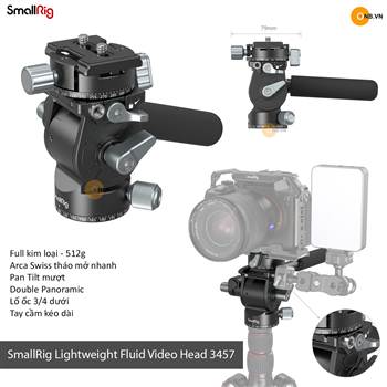 SmallRig Fluid Video Head - Hỗ trợ quay tối ưu gắn Tripod 3457b