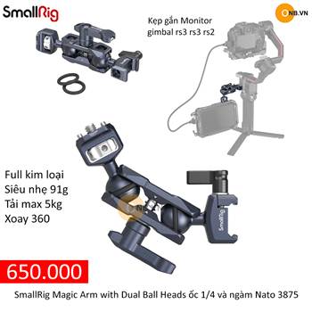 SmallRig Magic Arm with Dual Ball Heads ốc 14 và ngàm Nato 3875