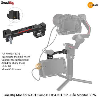 SmallRig Monitor NATO Clamp DJI Ronin RS4 Pro RS4 RS3 Pro RS2 RSC2 3026 - Tay gắn Monitor