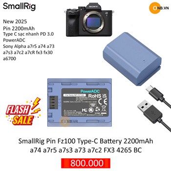 SmallRig Pin Fz100 Type-C Battery a74 a73 4265 BC ver mới nhất