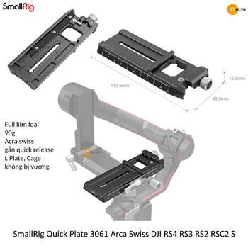 SmallRig Quick Plate 3061 Arca Swiss Gimbal RS4 RS3 RS2 RSC2 S 