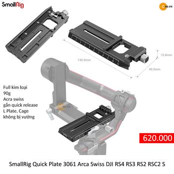 SmallRig Quick Plate 3061 Arca Swiss Gimbal RS4 RS3 RS2 RSC2 S 
