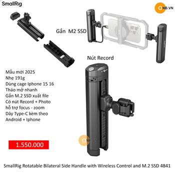 SmallRig Rotatable Bilateral Side Handle with Wireless Control and M.2 SSD 4841