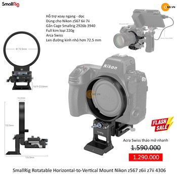 SmallRig Rotatable Horizontal-to-Vertical Mount Nikon Z 567 6II 7II 6III Z8 4306