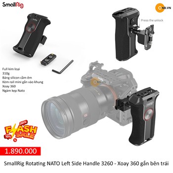 SmallRig Rotating NATO Handle 3260 gắn bên trái xoay 360