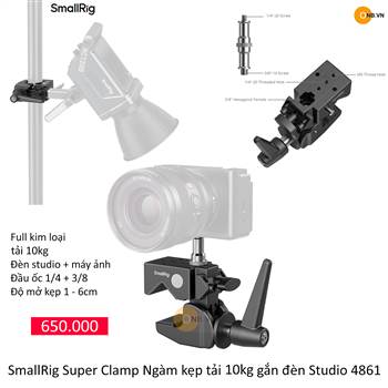 SmallRig Super Clamp Ngàm kẹp tải 10kg gắn đèn Studio 4861