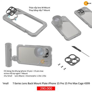Smallrig T-Series Lens Back Mount Plate iPhone 15 Pro 15 Pro Max Cage 4399