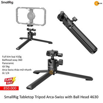 SmallRig Tabletop Tripod Arca-Swiss with Ball Head dài 23cm 4630