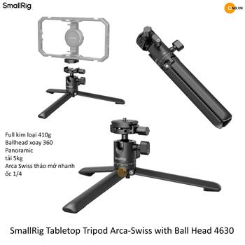 SmallRig Tabletop Tripod Arca-Swiss with Ball Head dài 23cm 4630