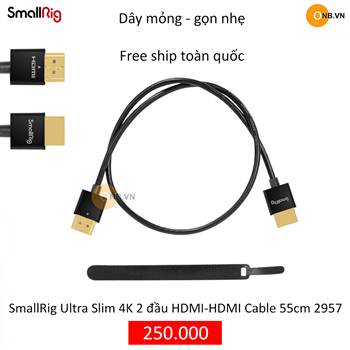 SmallRig Ultra Slim 4K 2 đầu HDMI-HDMI Cable 55cm 2957b