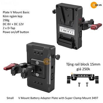 Smallig V Mount Battery Adapter Plate with Super Clamp Mount 3497
