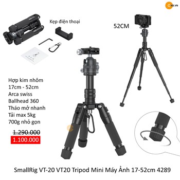 SmallRig VT-20 VT20 Tripod Mini Máy Ảnh 17-52cm 4289