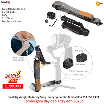 SmallRig Weight-Reducing Sling Handgrip Strap Combo Gimbal RS4 RS3 RS2 4383